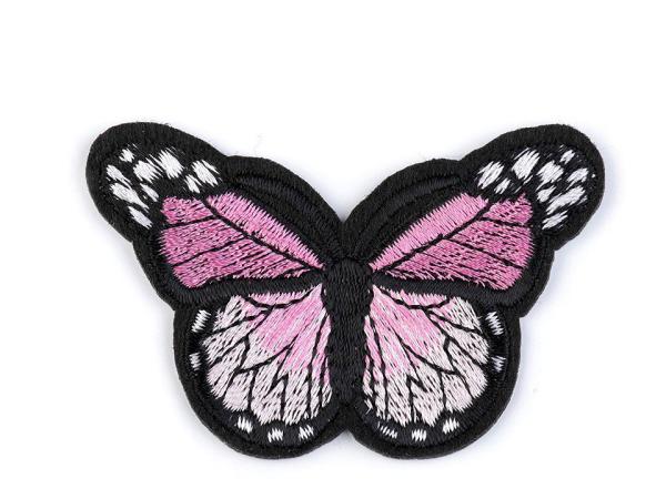 Aufbügler Schmetterling Schwarz/Rosa